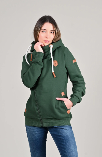 Green full zip hoodie on sale