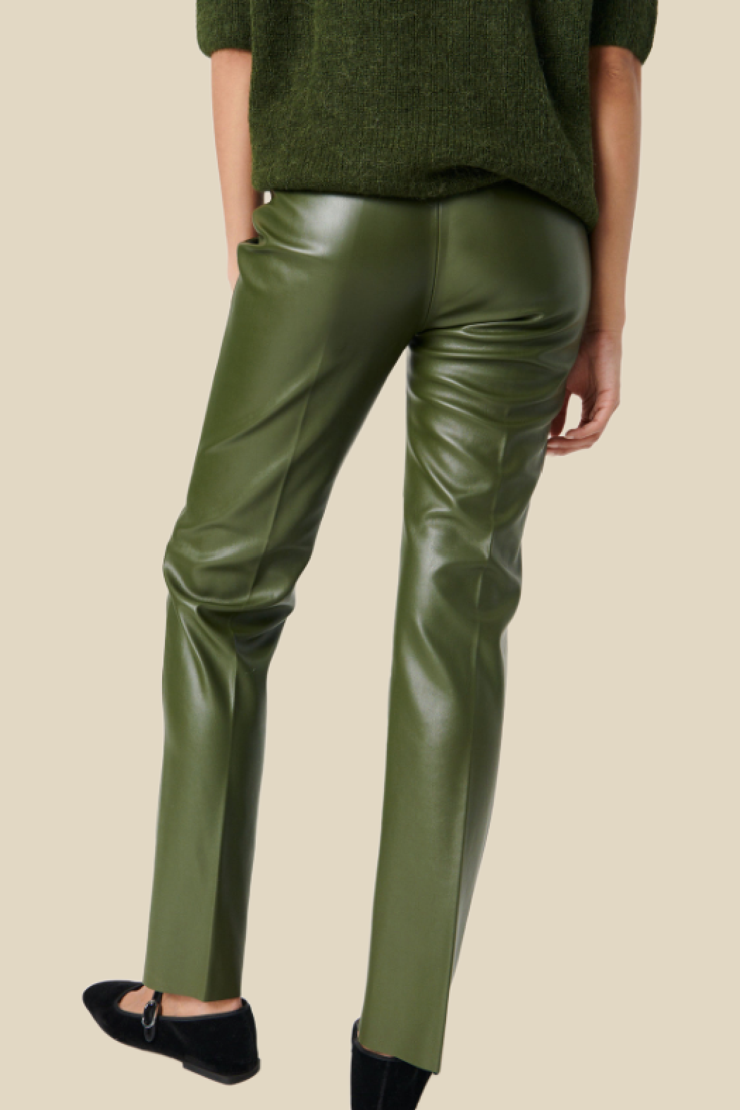 Cotton On faux leather straight pants in green