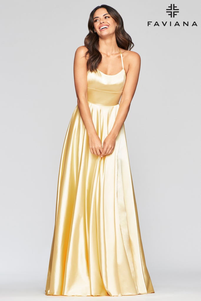 Dillards yellow shop prom dress