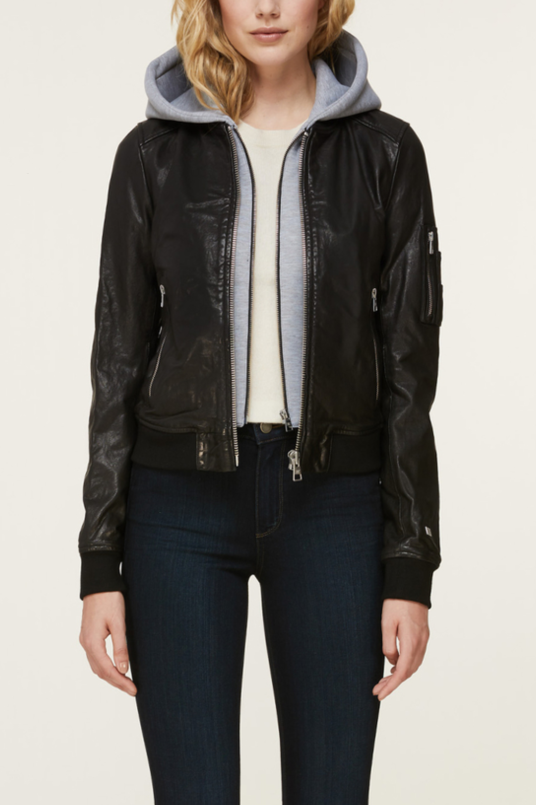 Farica Leather Bomber Jacket